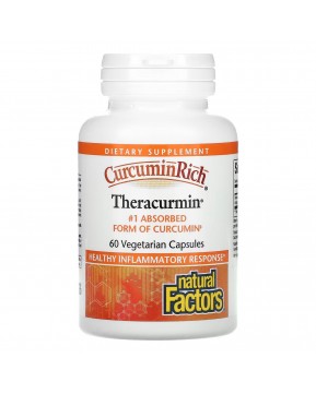 Natural Factors, CurcuminRich, Theracurmin, куркумин, 60 вегетарианских капсул Natural Factors, CurcuminRich, Theracurmin, куркумин, 60 вегетарианских капсул